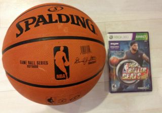 New Xbox 360 Kinect Game NBA Baller Beats with Spalding Basketball 