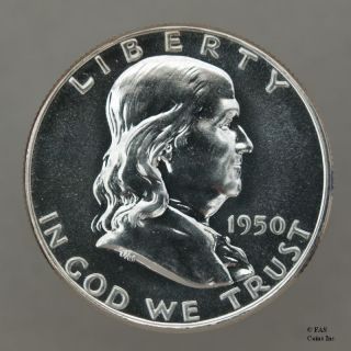 1950 Gem Proof Franklin Silver Half Dollar US Coin