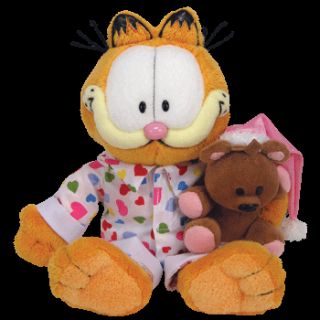 TY GOODNIGHT GARFIELD with POOKY the CAT BEANIE BABY with TAG