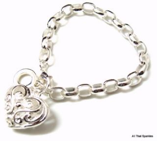 filigree heart girls child belcher charm bracelet