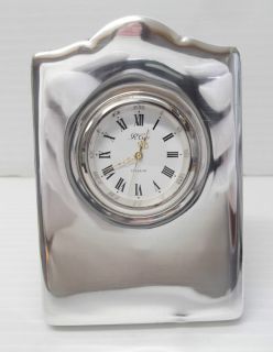 Hallmarked Boxed Solid Sterling Silver Bedside Travel Clock Carrs