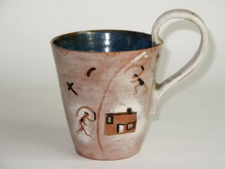 BEATRICE WOOD   Mug. rare piece, great brushwork