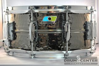 Ludwig Black Beauty Hammered Brass Snare Drum   6.5x14   LB417K   Free 