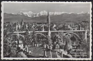 1940 50 Aerial Bridge Bern Switzerland Photo Postcard