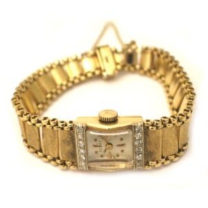 ladies 14k yellow gold vintage bedat diamond watch