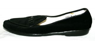 Belgian Shoes Black Patent Velvet Loafers 6