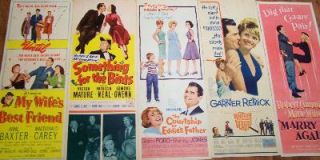 Classic 50s 60s Comedies 5 Orig US Inserts Great Titles Stars