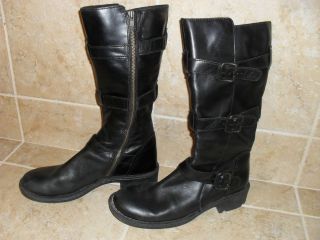 Womens Born Black Leather Knee High Boots Size 10 Medium Width