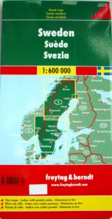 New 2008 Map of Sweden Freytag Berndt w 62 PG Index Transport Network 