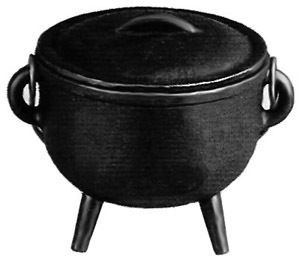 Plain Cauldron w lid Medium Cast Iron Wiccan Pagan Witchcraft