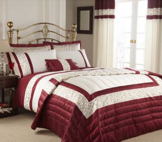 Red & cream double duvet cover, bedding set, luxury NEW