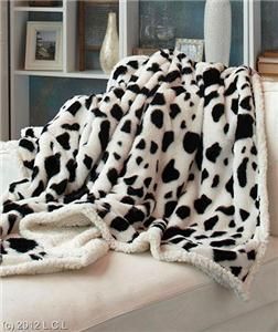   Cozy Reversible Plush Animal Print Sherpa Bedding Throw Blanket