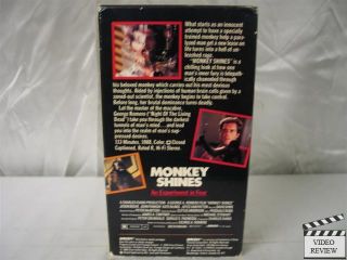 Monkey Shines VHS Jason Beghe George A Romero 023568087283