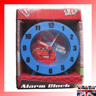  Blue Round Alarm Clock Kids Bedroom Lightning McQueen New