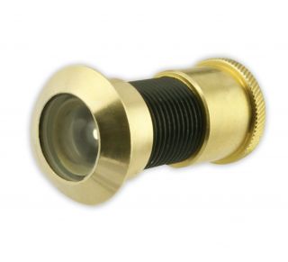 Extra Large Brass Door Viewer Peephole   Wide 200 Degree Fish Eye View 