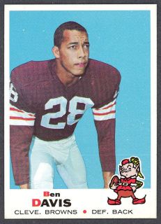 1969 Topps Football 187 Ben Davis Cleveland Browns