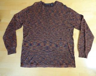 Jhane Barnes Textural 100 Silk Crew Neck Sweater XL