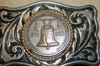 vintage liberty bell belt buckle 1776 1976