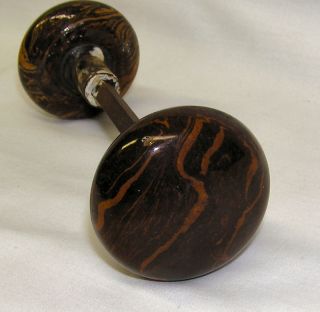   Black Brown Swirl Porcelain Doorknob Set Bennington Pottery