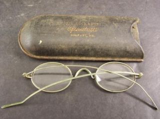   1870 Antique Spectacles with Eyeglasses Case Belfast Maine
