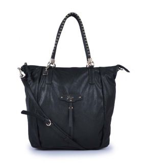 Belton Satchel Handbag Black Bucket Bag Purse STDB