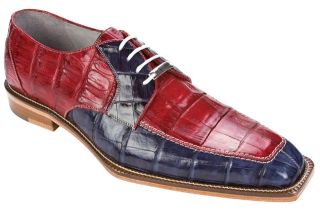 Belvedere Badia 1439 Navy / Red Genuine Crocodile Shoes   Click 