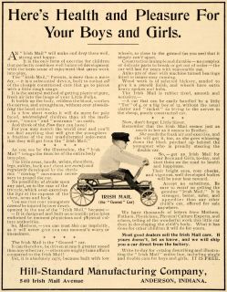 1906 Ad Geared Car Irish Mail Hill Standard Bicycle Original 