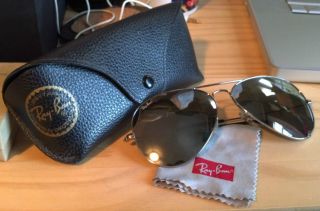 Ray Ban Aviator Sunglasses Large Lenses Mirror Original Packaging 