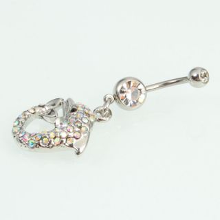   Barbell Colorful Rhinestone Navel Belly Ring Body Jewelry