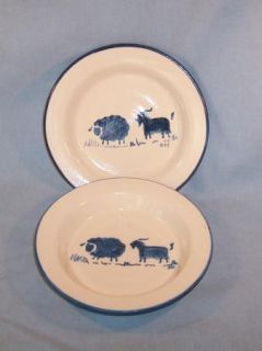 Darling Stoneware Bowls Sheep Goat Vernon Henderson