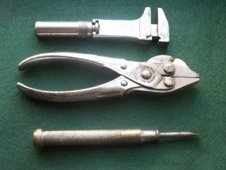 Antique Lot Bernard Parallel Plier G Monkey Wrench Pat 1892 4 in 1 