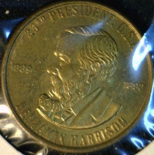 Benjamin Harrison Franklin Mint Commemorative Bronze Medal Token Coin 