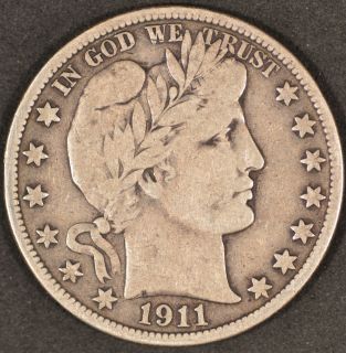 1911 s Barber Half Dollar