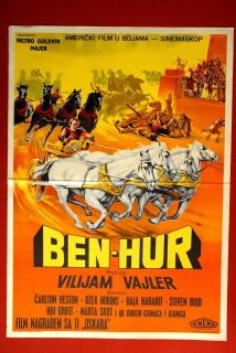 Ben Hur Wylers Heston 1959 Mega RARE EXYU Movie Poster
