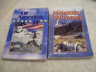 Abeka   Mountain Pathways and Of America II   6th grade readers 6.1, 6 