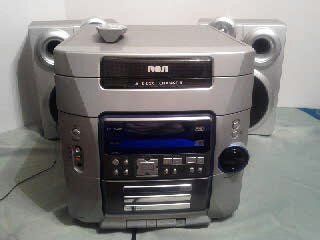 RCA Sound System Tape Player 5 CD Changer Radio 2 Speaker