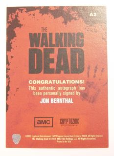   Cryptozoic AMC Walking Dead Auto Jon Bernthal Shane Walsh A2