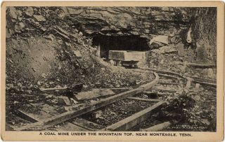  Tennessee TN Coal Mine Under Mountain Top Albertype Co Postcard