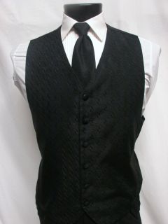 Medium Bill Blass Black Formal Tuxedo Vest Tie Tux Bowtie M