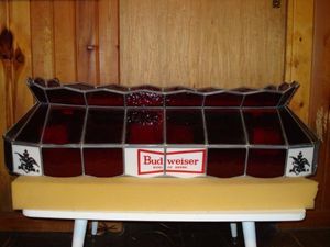 Vintage Stained Glass Budweiser Pool Table Light