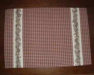 Berry Vine Placemat Country Burgundy Table Linens