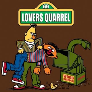 Bert and Ernie Lovers Quarrel Funny Offensive T Shirt