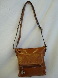 Giani Bernini Glazed Leather Crossbody Bag Small Handbags Tan Womens 