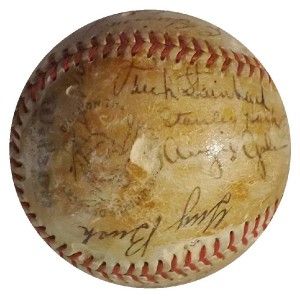 1934 Chicago Cubs Team 24 SIGNED Baseball KIKI CUYLER GABBY HARTNETT 