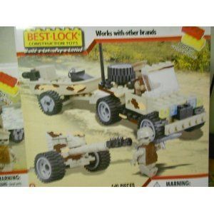 Best Lock Military Construction Set Tan 140pc Includes Jeep Boat 