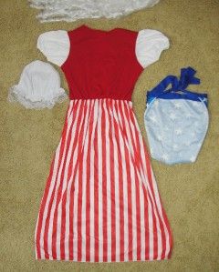 Girls Betsy Ross American Flag Dress Up Halloween Costume Child Sz M 8 
