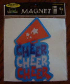 cheerleader cheer megaphone car frig mailbox magnet 