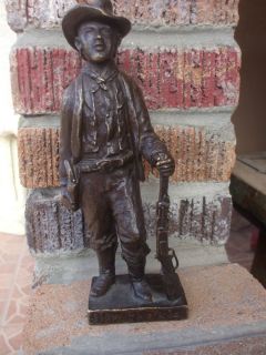 Antique Old Rare Signed Billy The Kid Bronze Statue Sculpture 1927 10 