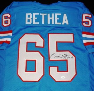 Elvin Bethea Autographed Houston Oilers Jersey Hall of Fame 03 JSA 