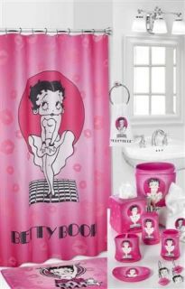 Betty Boop Fabric Shower Curtain Pink